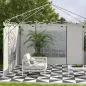 2 Paredes Laterales para Carpa 295x195 cm con Ventana Enrollable y Puerta con Cremallera para Carpa 3x3 m o 3x6 m Blanco