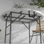 Mesa Auxiliar Redonda Mesa de Jardín Plegable con Marco de Acero y Encimera de HDPE Carga 80 kg Ø122x73 cm Blanco