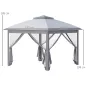 Carpa Plegable 3,3x3,3 m con Altura Ajustable Doble Techo 4 Mosquiteras Extraíbles y Bolsa de Transporte Anti-UV Gris