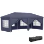 Carpa Plegable 6x3x2,7 m con 4 Paneles 4 Ventanas 2 Puertas 1 Bolsa Anti-UV y 12 Orificios de Drenaje Azul