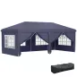 Carpa Plegable 6x3x2,7 m con 4 Paneles 4 Ventanas 2 Puertas 1 Bolsa Anti-UV y 12 Orificios de Drenaje Azul Carpa Plegable 6x3x2,7 m con 4 Paneles 4 Ventanas 2 Puertas 1 Bolsa Anti-UV y 12 Orificios de Drenaje Azul