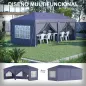 Carpa Plegable 6x3x2,7 m con 4 Paneles 4 Ventanas 2 Puertas 1 Bolsa Anti-UV y 12 Orificios de Drenaje Azul