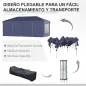 Carpa Plegable 6x3x2,7 m con 4 Paneles 4 Ventanas 2 Puertas 1 Bolsa Anti-UV y 12 Orificios de Drenaje Azul