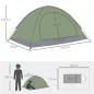 Tienda de Camping Plegable con 2 Ventanas de Malla Bolsa de Transporte y Marco de Fibra de Vidrio 206x152x110 cm Verde