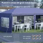 Carpa Plegable 6x3 m con 4 Laterales Desmontables Cenador de Jardín con 4 Ventanas Visibles y Bolsa de Transporte Azul