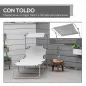 Tumbona de jardín Plegable con Toldo y Respaldo Reclinable para Jardín Terraza Acampada 187x58x36cm Gris Claro