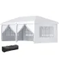 Carpa Plegable 5,85x2,95x2,7 m con 4 Paneles 4 Ventanas 2 Puertas 1 Bolsa Anti-UV y 12 Orificios de Drenaje Blanco