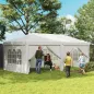 Carpa Plegable 5,85x2,95x2,7 m con 4 Paneles 4 Ventanas 2 Puertas 1 Bolsa Anti-UV y 12 Orificios de Drenaje Blanco