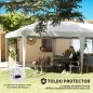 Carpa Plegable 5,85x2,95x2,7 m con 4 Paneles 4 Ventanas 2 Puertas 1 Bolsa Anti-UV y 12 Orificios de Drenaje Blanco