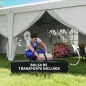 Carpa Plegable 5,85x2,95x2,7 m con 4 Paneles 4 Ventanas 2 Puertas 1 Bolsa Anti-UV y 12 Orificios de Drenaje Blanco