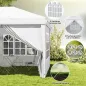 Carpa Plegable 5,85x2,95x2,7 m con 4 Paneles 4 Ventanas 2 Puertas 1 Bolsa Anti-UV y 12 Orificios de Drenaje Blanco