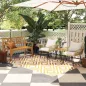 Juego de 3 Piezas Sillas y Mesa de Ratán PE con 2 Sillas 1 Mesa de Centro Redonda y Cojines para Terraza Balcón Natural