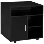 Mueble con Ruedas Armario de Oficina Multifuncional con Estantes con Amplio Espacio de Almacenaje 60x50x65,5 cm Negro