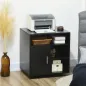 Mueble con Ruedas Armario de Oficina Multifuncional con Estantes con Amplio Espacio de Almacenaje 60x50x65,5 cm Negro