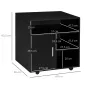 Mueble con Ruedas Armario de Oficina Multifuncional con Estantes con Amplio Espacio de Almacenaje 60x50x65,5 cm Negro