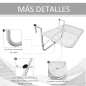 Mesa Colgante de Balcón con Brazo Regulable y Altura Ajustable en 3 Posiciones Marco Metálico 60x56x50 cm Blanco