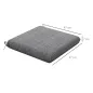 Conjunto de 4 Cojines para Sillas de Comedor 47x47x7cm Impermeable y Protección UV 50+ para Interior y Exterior Gris