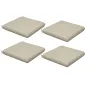 Conjunto de 4 Cojines para Sillas de Comedor 47x47x7cm Impermeable y Protección UV 50+ para Interior y Exterior Beige