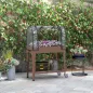 Huerto Urbano Elevado 80x40x120 cm con Cubierta de Invernadero y Estante Inferior para Cultivo Plantas Flores Marrón