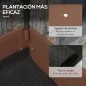 Huerto Urbano Elevado 80x40x120 cm con Cubierta de Invernadero y Estante Inferior para Cultivo Plantas Flores Marrón