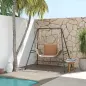 Soporte para Silla Colgante Sostén para Columpio con Marco de Acero Carga 150 kg para Patio Terraza Negro