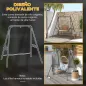 Soporte para Silla Colgante Sostén para Columpio con Marco de Acero Carga 150 kg para Patio Terraza Negro