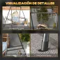 Soporte para Silla Colgante Sostén para Columpio con Marco de Acero Carga 150 kg para Patio Terraza Negro