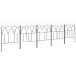 Set de 5 Vallas Decorativas para Jardín de Metal 205x45,5 cm Combinación Libre Barrera para Animales Negro