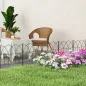 Set de 5 Vallas Decorativas para Jardín de Metal 205x45,5 cm Combinación Libre Barrera para Animales Negro