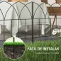 Set de 5 Vallas Decorativas para Jardín de Metal 205x45,5 cm Combinación Libre Barrera para Animales Negro
