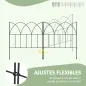 Set de 5 Vallas Decorativas para Jardín de Metal 205x45,5 cm Combinación Libre Barrera para Animales Negro