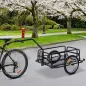 Remolque de Carga para Bicicleta Plegable con 2 Ruedas Reflectores Seguros Carga 40 kg 155x71,5x77 cm Negro