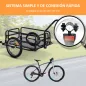 Remolque de Carga para Bicicleta Plegable con 2 Ruedas Reflectores Seguros Carga 40 kg 155x71,5x77 cm Negro