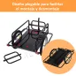 Remolque de Carga para Bicicleta Plegable con 2 Ruedas Reflectores Seguros Carga 40 kg 155x71,5x77 cm Negro