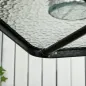 Mesa de Jardín Cuadrada 76x76x72 cm con Agujero para Sombrilla y Encimera de Vidrio Templado para Patio Terraza Negro