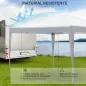 Carpa Plegable 3x3 m con Bolsa de Transporte Altura Ajustable Anti-UV para Terraza Patio Playa Blanco Plata