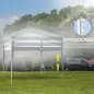 Carpa Plegable 3x3 m con Bolsa de Transporte Altura Ajustable Anti-UV para Terraza Patio Playa Blanco Plata