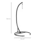 Soporte para Silla Colgante con Base Estable Marco de Silla de Metal Soporte para Silla Columpio Ø102x195 cm Negro