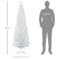 Árbol de Navidad Artificial Estrecho 180 cm con 390 Ramas y Base Desmontable Fácil de Montar Blanco