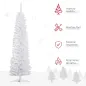 Árbol de Navidad Artificial Estrecho 180 cm con 390 Ramas y Base Desmontable Fácil de Montar Blanco