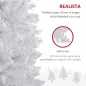 Árbol de Navidad Artificial Estrecho 180 cm con 390 Ramas y Base Desmontable Fácil de Montar Blanco