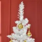 Árbol de Navidad Artificial Estrecho 180 cm con 390 Ramas y Base Desmontable Fácil de Montar Blanco