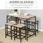 Set de Mesa Bar y 4 Taburetes Muebles Altos con Mesa de 100x60x88 cm y Taburetes de 32x32x57 cm Negro y Roble