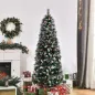 Árbol de Navidad Artificial 180 cm con 539 Ramas 51 Bayas Hojas de PVC Decoración Navideña para Interiores Verde