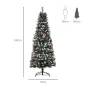 Árbol de Navidad Artificial 180 cm con 539 Ramas 51 Bayas Hojas de PVC Decoración Navideña para Interiores Verde