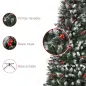 Árbol de Navidad Artificial 180 cm con 539 Ramas 51 Bayas Hojas de PVC Decoración Navideña para Interiores Verde