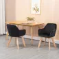 Juego de 2 Sillas de Comedor Modernas Tapizadas en Terciopelo con Patas de Madera para Salón 54x57x80 cm Negro Juego de 2 Sillas de Comedor Modernas Tapizadas en Terciopelo con Patas de Madera para Salón 54x57x80 cm Negro