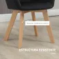 Juego de 2 Sillas de Comedor Modernas Tapizadas en Terciopelo con Patas de Madera para Salón 54x57x80 cm Negro