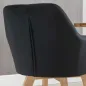 Juego de 2 Sillas de Comedor Modernas Tapizadas en Terciopelo con Patas de Madera para Salón 54x57x80 cm Negro