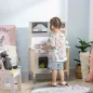 Cocina Infantil de Madera para Niños de +3 Años con Altura Ajustable Luz y Sonidos 60x30,5x93,2 cm Blanco